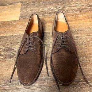 Salvatore Ferragamo Men’s Brown Suede Lace Up Studio Oxford Size 7.5